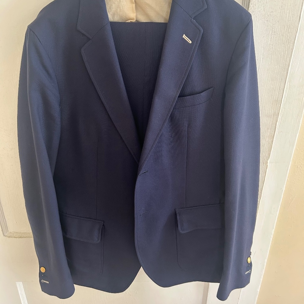 Gant Rugger navy hop sack blazer gold buttons men 50 (40L)
